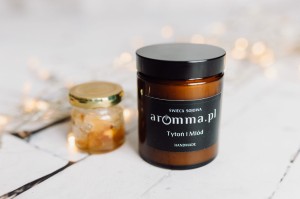 Świeca Sojowa Aromma - Tytoń i Miód 180 ml - NUTA MARYNARSKA - NATURALNA 100% EKO